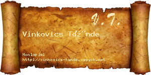 Vinkovics Tünde névjegykártya