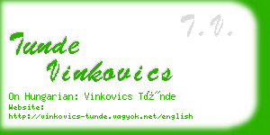 tunde vinkovics business card